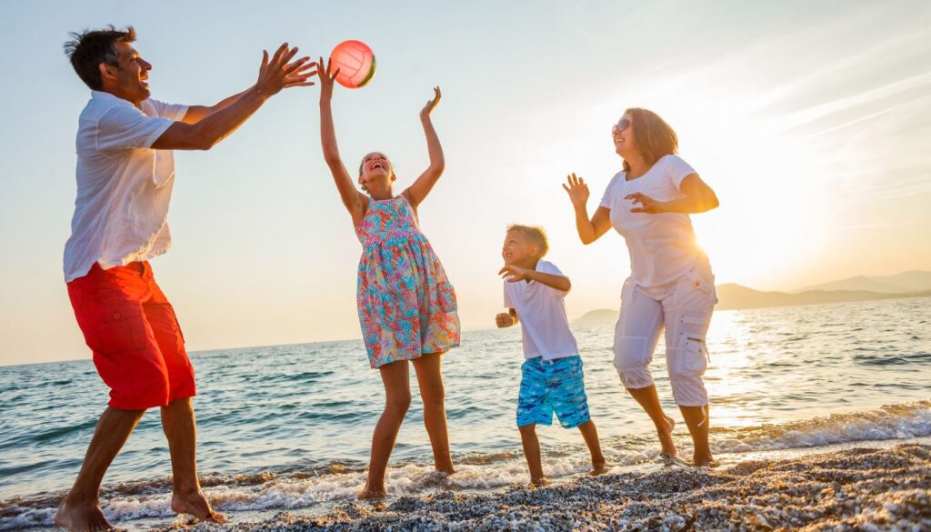 Family enjoying a beach vacation creating lasting memories.